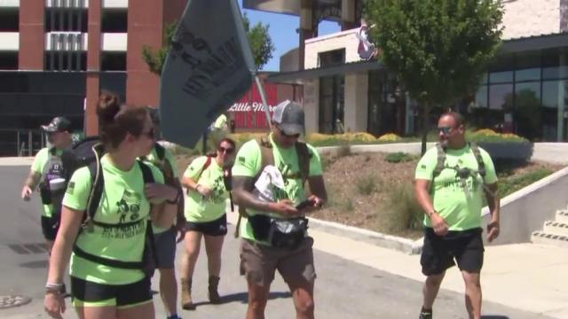 Veterans walking from Fort Bragg to Camp Lejeune bring awareness to military suicides