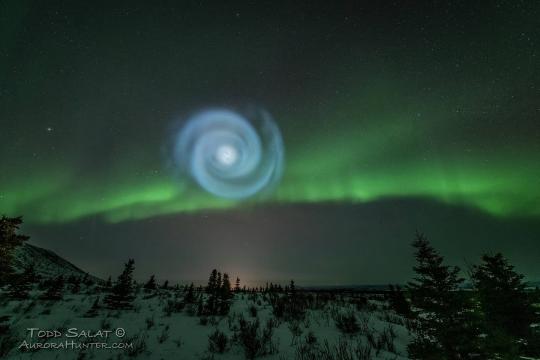 SpaceX rocket lights up skies above Alaska with a blue spiral