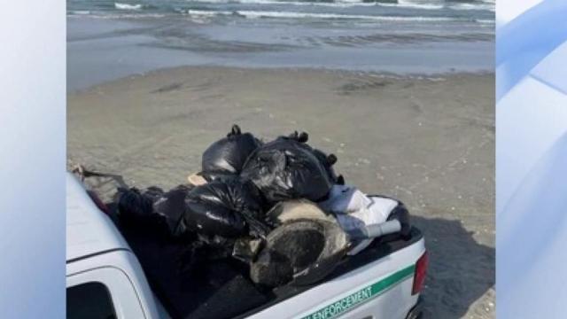 Trash with Navy markings washes ashore at Outer Banks