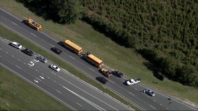 Pickup truck runs red light, plows into school bus in Cumberland County