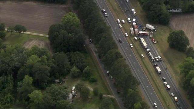 Sky 5: I-95 South closed in Johnston County