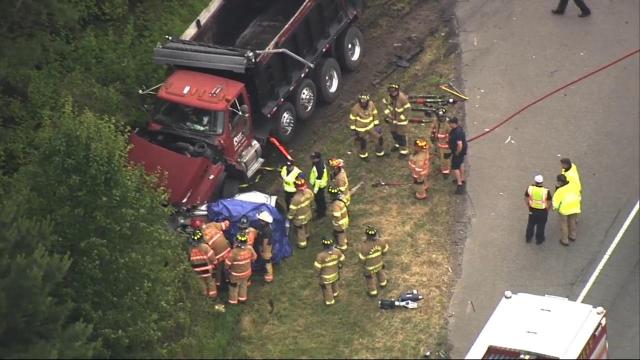 Woman dies after colliding with dump truck in Wake County crash