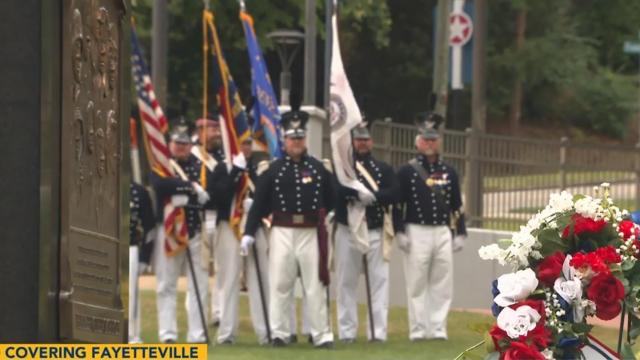 Freedom isn't free: Emotional ceremony in Freedom Memorial Park in Fayetteville 