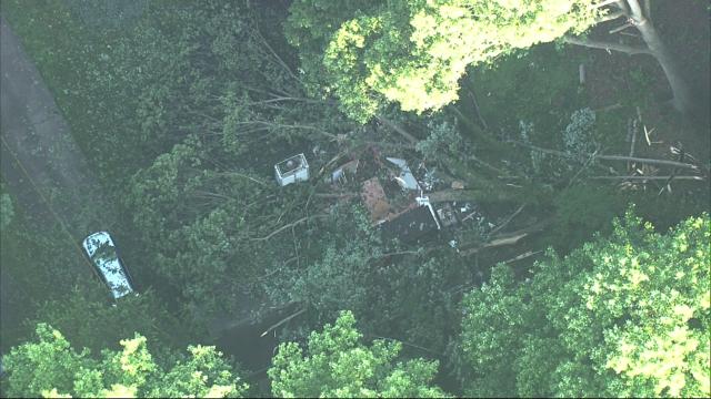 Sky 5: Tree falls on Cary home