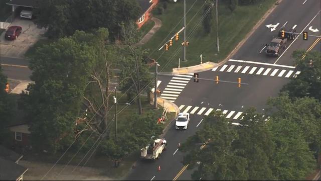 Crash knocks down power lines down in Durham, road still closed 12 hours later