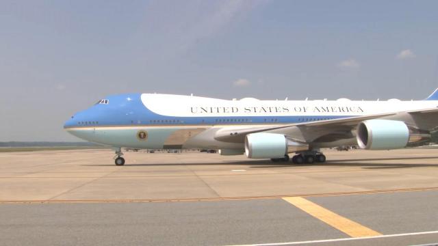 Air Force One arrives in North Carolina