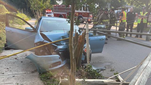 South Main Street in Wake Forest reopens after car crashes into utility pole