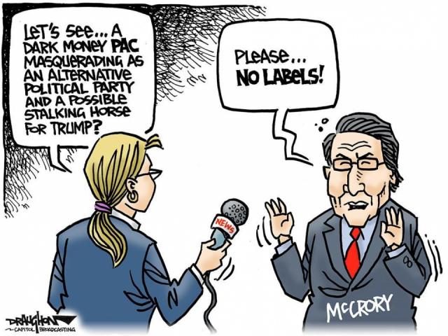 DRAUGHON DRAWS: McCrory - 'Labels?  We don't need labels!'