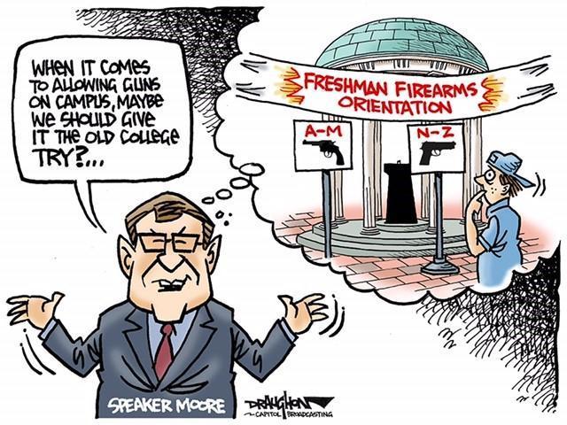 DRAUGHON DRAWS: Speaker Moore is getting students 'fired up' on campus