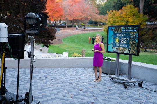 WRAL Weather Patio showcases real-time conditions, Certified Accurate forecasts in outdoor setting 
