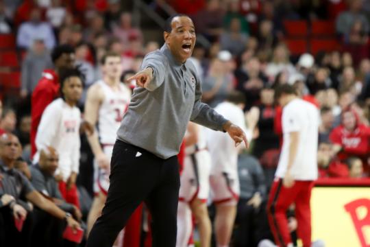 Coach Kevin Keatts during the game. NC State defeated Virginia by a score of 76-60 at PNC arena in Raleigh, NC on January 6, 2024. (Jerome Carpenter/WRAL Contributor)