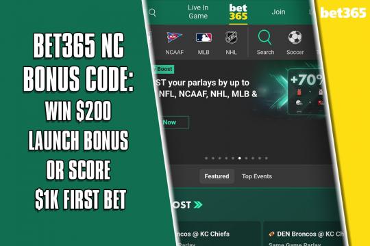 $200 bonus with bet365 NC bonus code WRALNC is a must-have this week