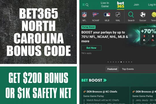 Bet365 NC Bonus Code WRALNC: $200 bonus, $1K safety net this weekend