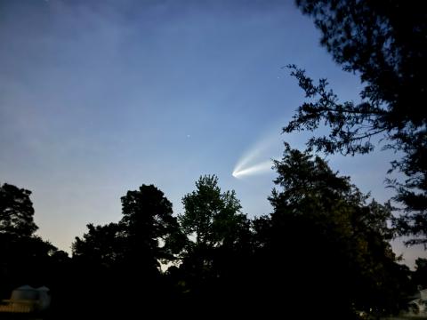 Saturday night our viewers in NC caught a glimpse of the SpaceX Falcon 9 launched from Kennedy Space Center in Florida.


photo by Andrew Gillis