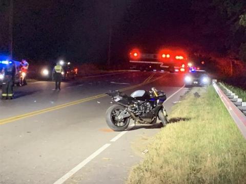 A motorcycle rider suffered serious injuries after a crash on Tom Starling Road in Cumberland County on Friday night.