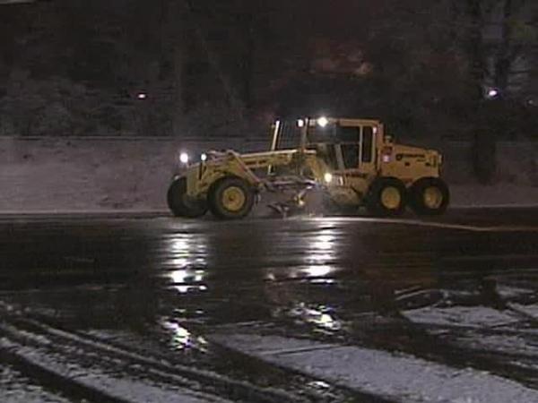 Snow Equipment at Center of Storm Between DOT and Person County