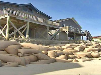 Sandbags No Longer to Hold Back Ocean Along N.C. Coas