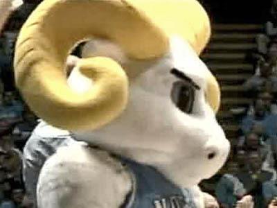 Mascot's Spirit Lifts UNC Cheerleaders at Final Four