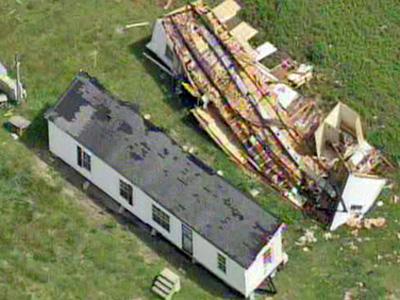 WEB ONLY: Sky 5 flies over tornado damage in Onslow County