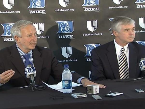 Duke introduces Kevin White as AD