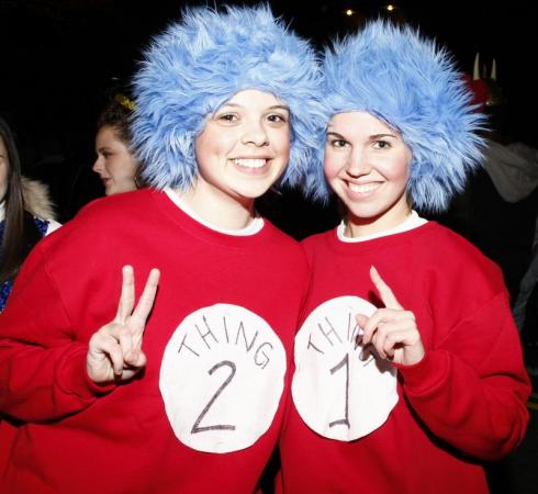 Halloween on Franklin Street usually isn't for the kids, but there were appearances by Thing 1 (Mary Helenlaws) and Thing 2 (Marissa Mullinix)