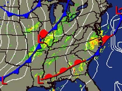 Cold front approaching Southeast