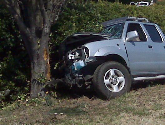 Pickup wreck on U.S. 401