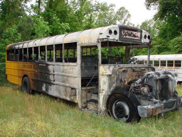 Students unharmed as school bus catches fire