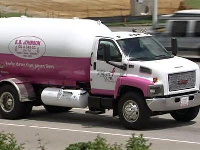 Truck goes pink for breast cancer awareness
