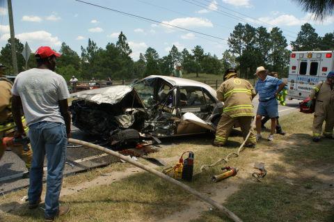 Firefighters and paramedics were called to the scene of a wreck Tuesday near Vass.