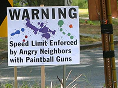 Group warns speeders of paintball gun