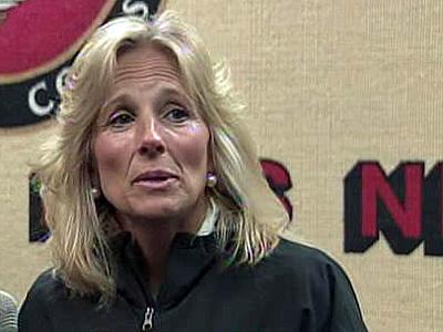 Jill Biden visits with military families