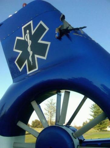 Bird strike damages Duke medical helicopter