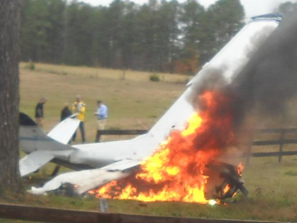 Couple survives fiery, small-plane crash in horse pasture