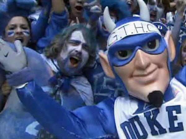 Duke fans celebrate win over UNC