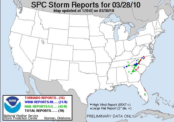 Storm reports 28 Mar 10