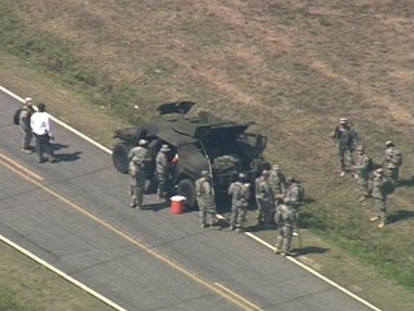 Sky 5 view as National Guard searches