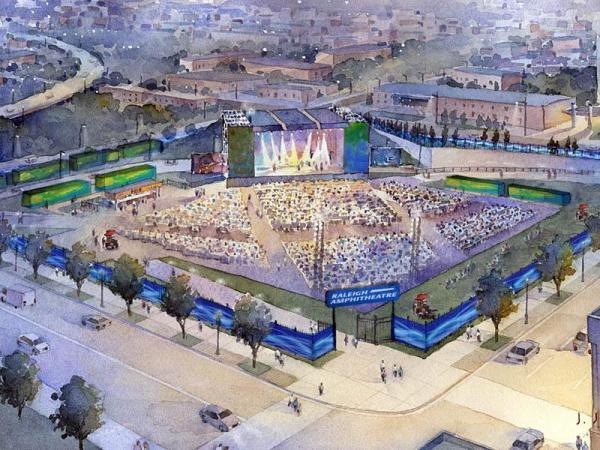 Rendering of downtown Raleigh amphitheater