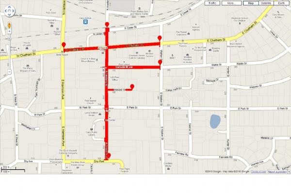 Street closures for the Lazy Daze festival in Cary on Saturday, Aug. 27, 2010