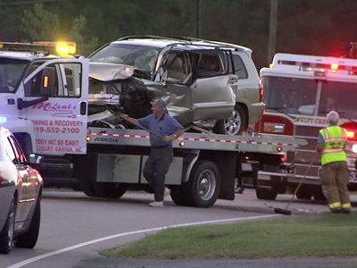 Two injured in Wake County wreck