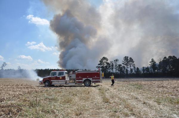 Viewer photos of Johnston County brush fire