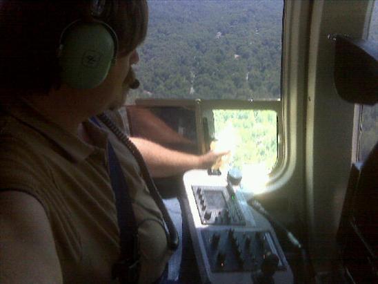 Trying to get air... A/C is not working in the helicopter... How quickly we get spoiled! 