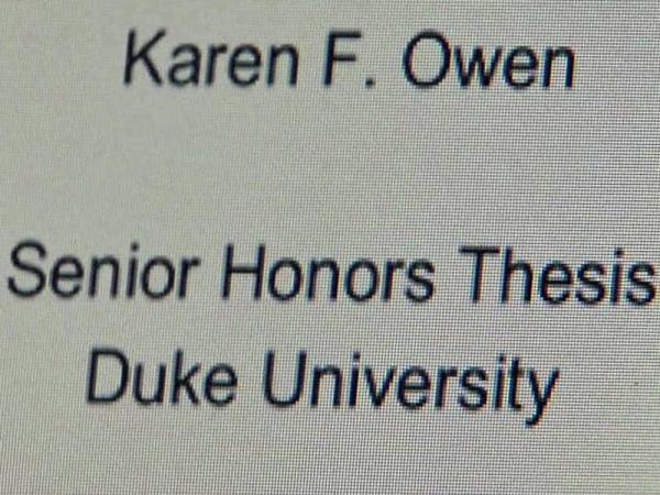 Duke athletes named in sex 'thesis'
