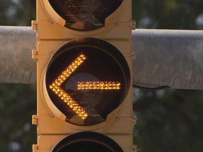Left-turn traffic signals changing