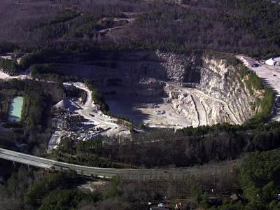 Aerial view of Raleigh quarry