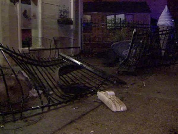 Driver hits utility pole, fence at Five Points