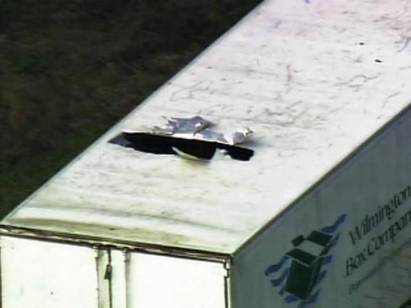 Sky 5: Fireworks blow hole in tractor-trailer