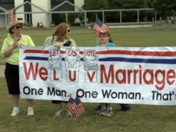 Supporters of gay marriage ban rally