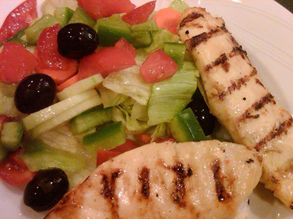 Grilled chicken and salad