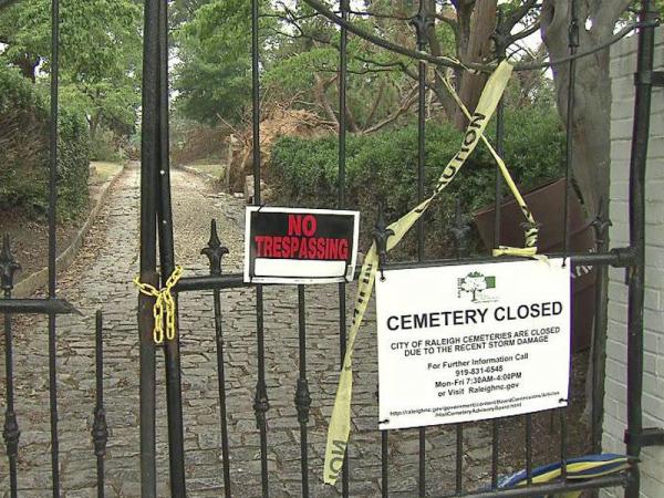 Raleigh historic cemeteries still await tornado cleanup